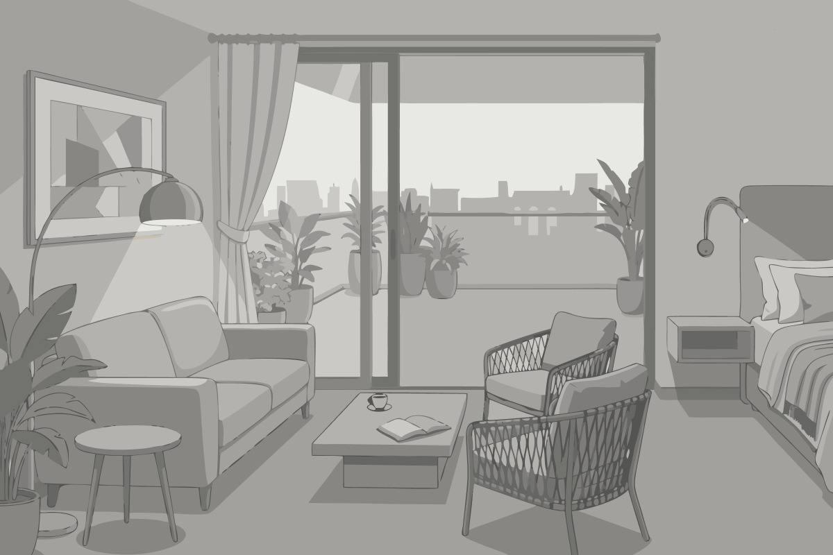 Deluxe Suite met 1 Slaapkamer en Uitzicht op de Stad